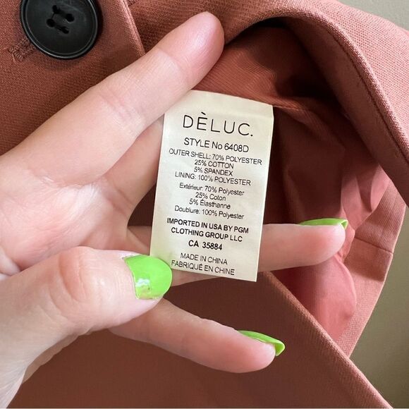 ✨ Deluc Women’s Salmon Coral Sabrina Double Breasted Blazer Small NWT - Picture 6 of 9